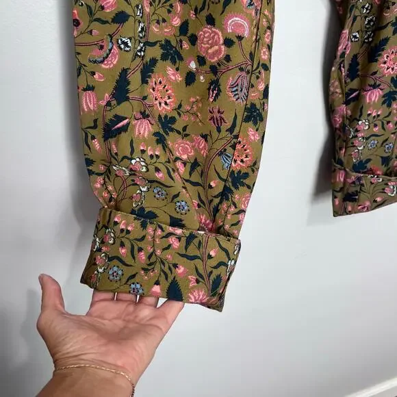 Sundance Madora Pants Olive Green Multi Floral Print - Picture 5 of 16